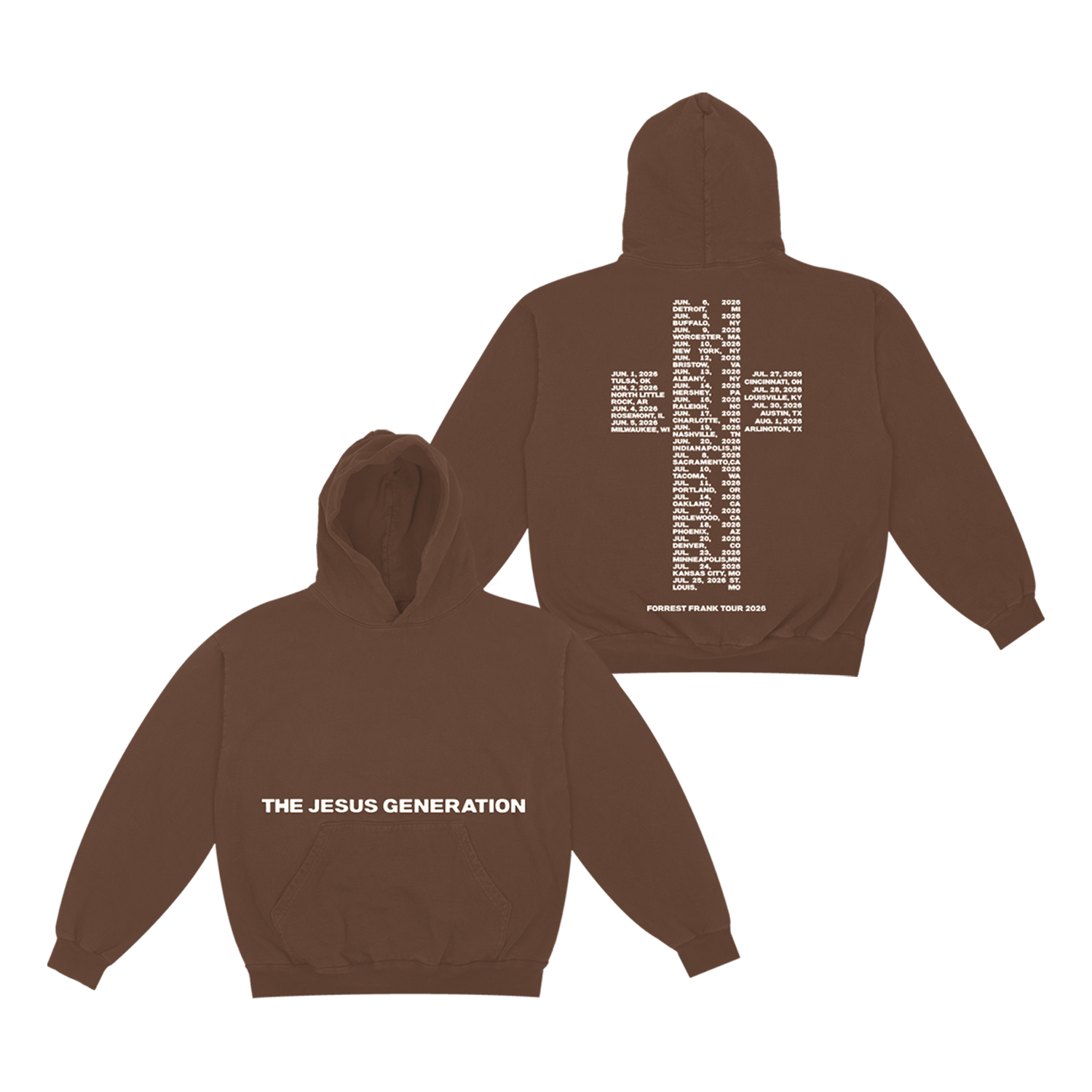 The Jesus Generation Tour Brown Hoodie – Forrest Frank