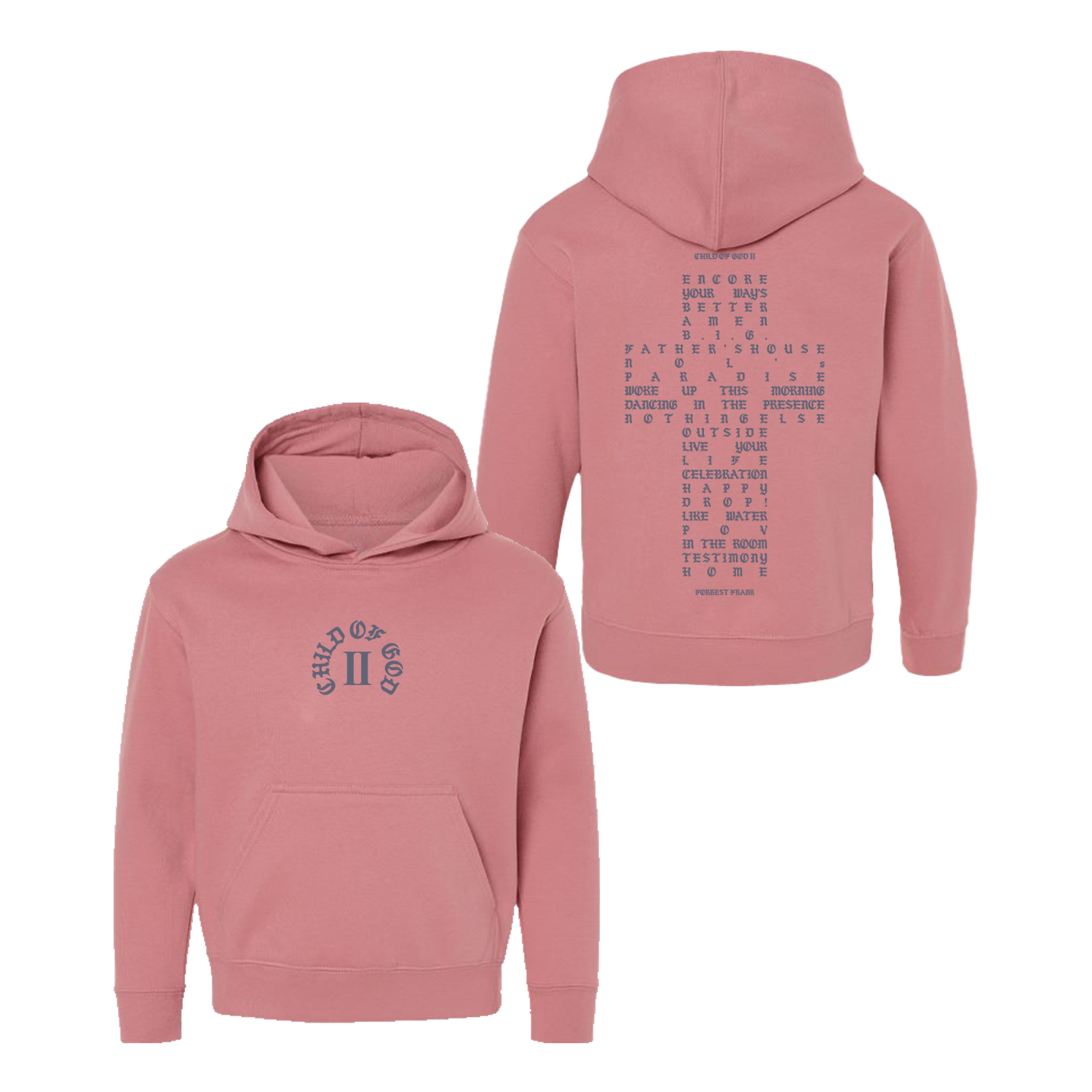 Child Of God II Tracklist Pink Childrens Hoodie