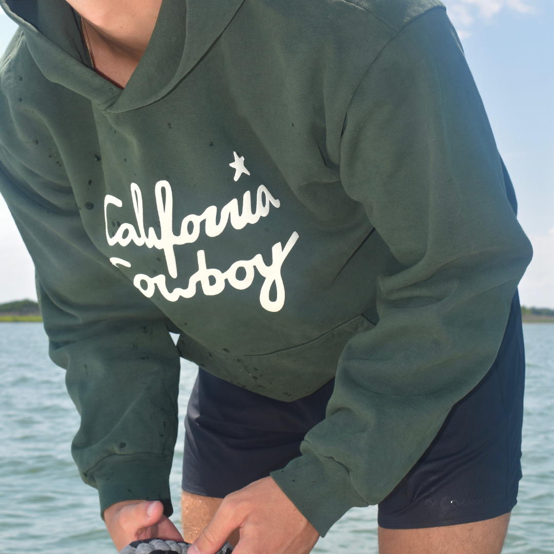 Green California Cowboy Hoodie