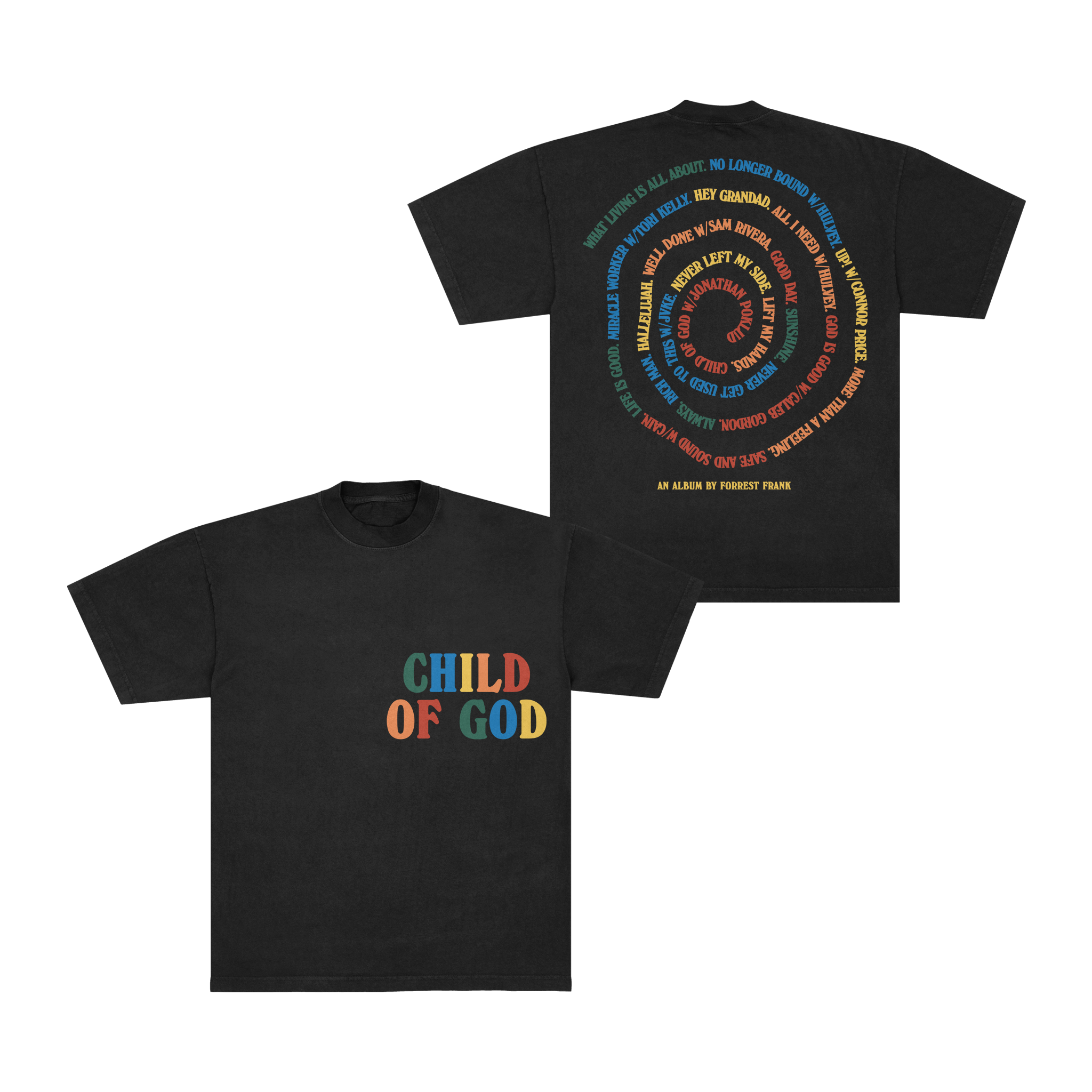 COG Rainbow Spiral Black T-Shirt