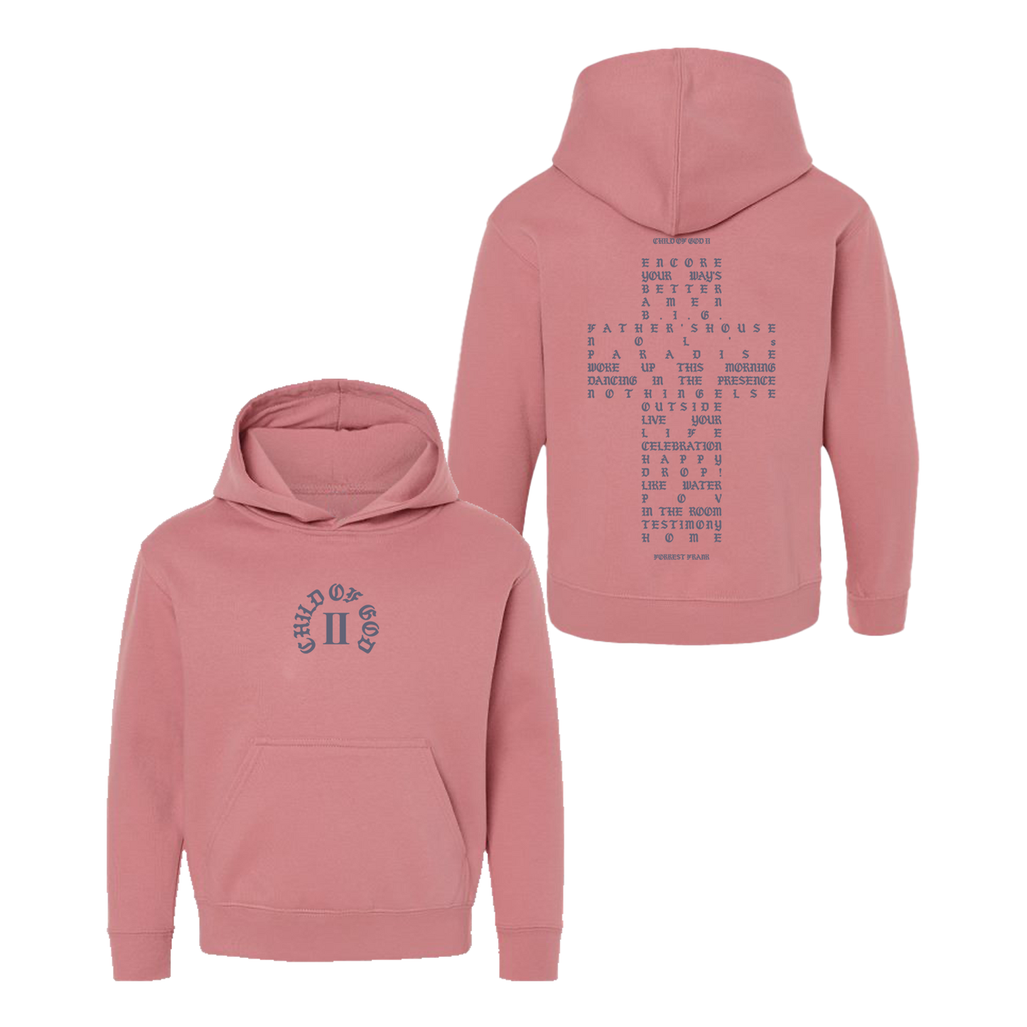 Child Of God II Tracklist Pink Childrens Hoodie